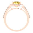 thumbnail image 4 of Clara Pucci 14K Rose Gold 1.86ct Yellow Halo Ring for Women, 4 of 8
