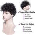 thumbnail image 3 of Black Men's Wig, 6" Afro Curly Wig, Short Full Synthetic Wig for Daily Use and Party, 3 of 5