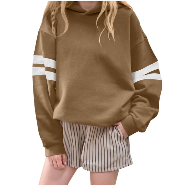 Sweat à Capuche Blanc pour Enfants Rayé Blanc Velours Décontracté Confortable Manches Longues Sweat à Capuche Blanc pour Garçons