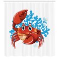 thumbnail image 3 of Ambesonne Crabs Shower Curtain, Cartoon Blue Coral Reef, 69"Wx70"L, Red Blue Pale Orange, 3 of 3