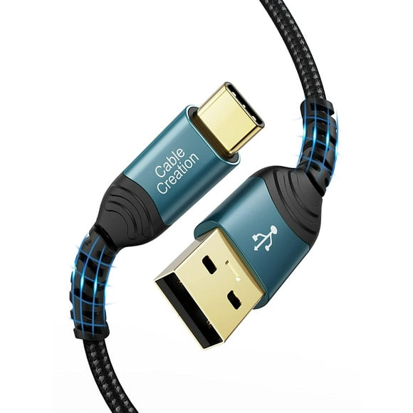 shiyou-USB Type C Cable Fast Charging 3.3FT, USB-A to USB-C Charge Double-Braided Exterior Compatible with iPad Mini Galaxy S21 S20 S10 S9 Note 10 9 PS5 Controller, USB C Cord Blue