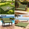 thumbnail image 3 of Pakunoda Porch Swing Cushions 47” X 40” X 5”, 2-3 Seater Bench Cushion with Backrest, Waterproof Replacement Outdoor Cushion with Tie, Light Green, 3 of 6