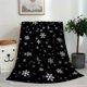 thumbnail image 1 of Manta suave y cálida con estampado de copos de nieve navideños, ideal para sofá, cama, oficina o viajes. Multiusos., 1 of 7