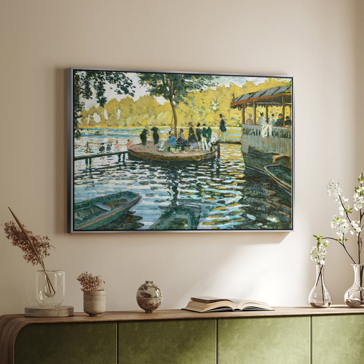 Vintage Landscape-CXV By Wexford Home Framed in Silver Wood Gallery Wrapped Canvas 27 in. x 41 in.