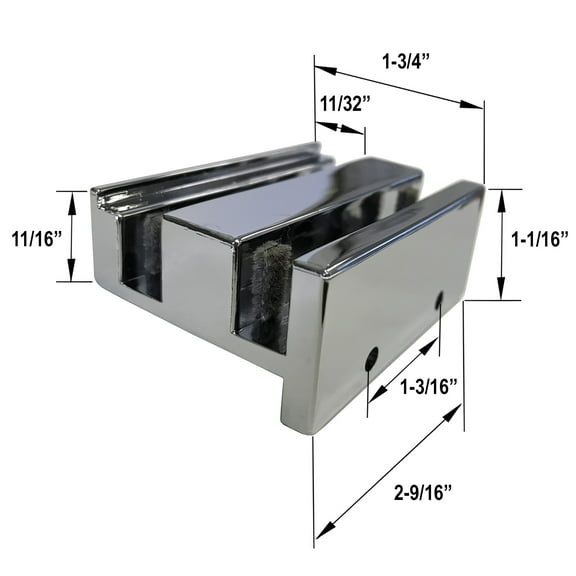Gordon Glass Universal Frameless Shower Door Guide for 3/16", 1/4" and 5/16" Glass.