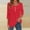 Red, variant on EchfiProm Shirts for Women Crew Neck Tops Red Winter Blouse 3/4 Sleeve Tunic Womens Solid