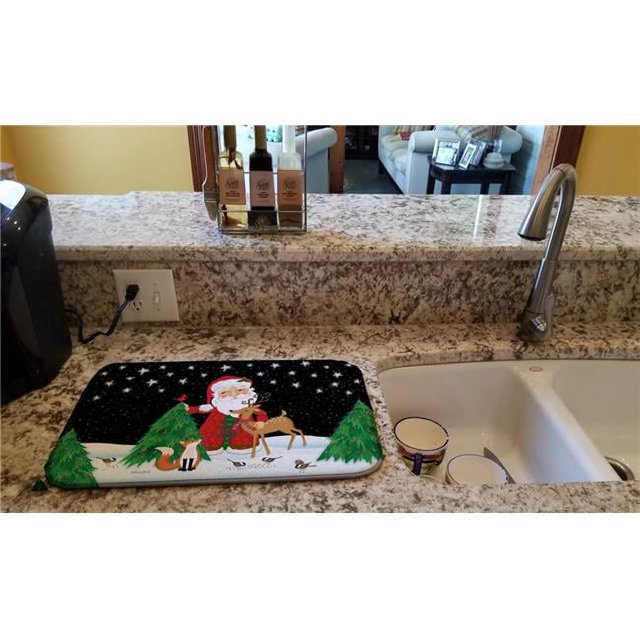 Carolines Treasures VHA3033DDM Santa Claus Christmas Dish Drying Mat