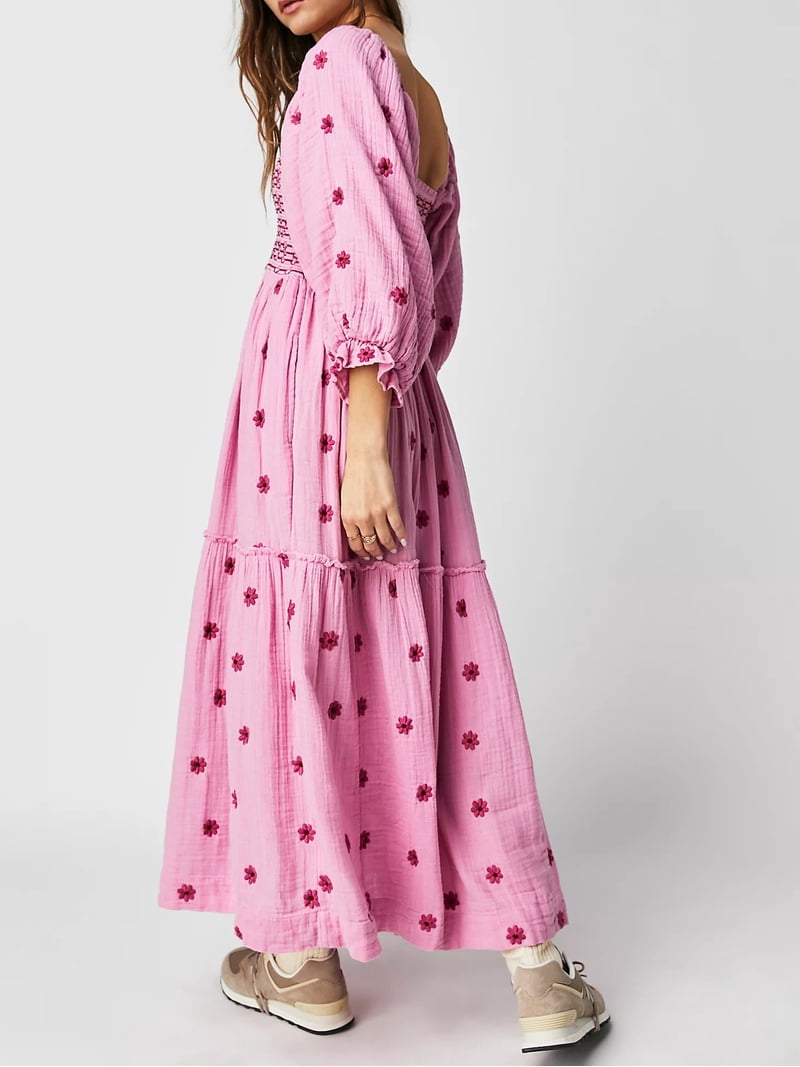 sachin and babi light blue dress MISSGUIDED Flowy Embroidered Strapless Maxi Dress main image 0