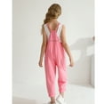 thumbnail image 6 of Usaibhir Girls' Casual Sleeveless Jumpsuits Loose Spaghetti Strap Romper Long Pants Kids V-Neck Overalls with Pockets, 6 of 7