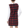 thumbnail image 3 of INSPIRE CHIC Women's Christmas Peter Pan Dress 60s Color Block Mini Long Sleeve Dresses XS Red, 3 of 9