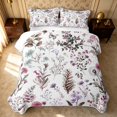 thumbnail image 2 of Erosebridal Garden Floral Quilt Full, Watercolor Blossom Full Bedspread Sets, Reversible, Dusty Rose, 3pcs (1 Coverlet and 2 Pillowcases), 2 of 7