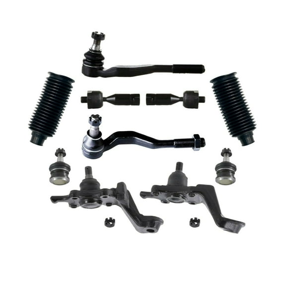 Front Upper & Lower Ball Joints Tie Rod Ends Outer Inner with Steering Gear Bellows Suspension 10 Pieces Kit Fits select: 1995-2004 TOYOTA TACOMA