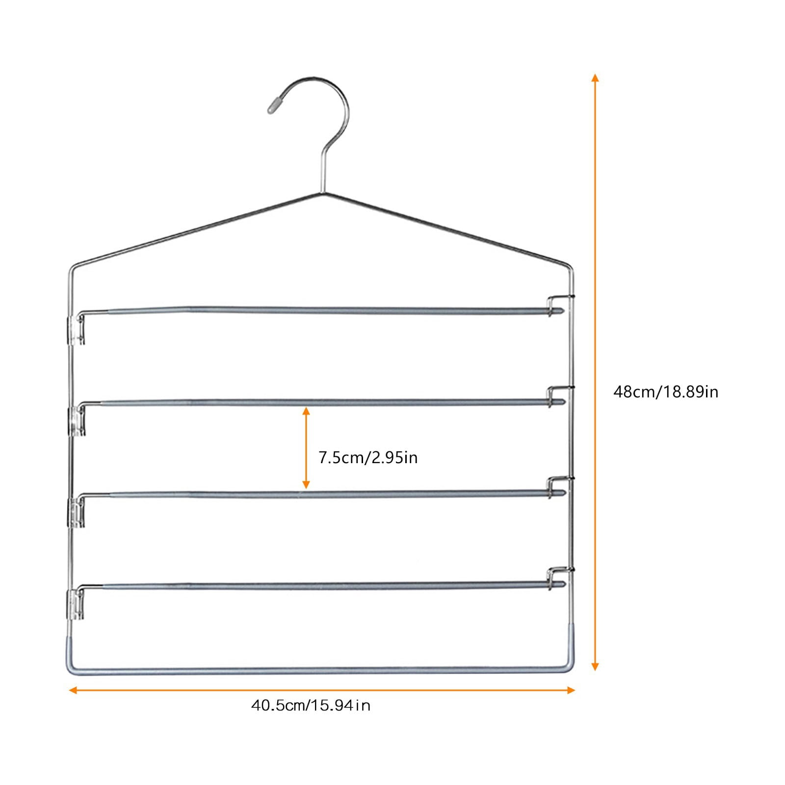 XKHZJL Pants Hangers Non Slip, Space Saving Hangers Multi-Layer Swing Arm Pants Hanger Stainless Steel Space Saver Hanger Closet Storage Organizer for Jeans Trouser Slacks Clothes