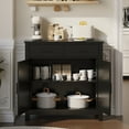 thumbnail image 2 of Kitchen Sideboard Buffet Cabinet, Wooden Buffet Cabinet Credenza Coffee Bar with 2 Drawers & 2 Doors, Black Wood Sideboard for Living Room, Entryway, Corridor, JA3981, 2 of 6