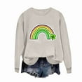 thumbnail image 4 of Funny St Patricks Day Shirt Women Four Leaf Clover Rainbow Graphic Sweatshirt Crewneck Long Sleeve Pullover Tops St Patrick Day Shirts Women, 4 of 7