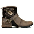 thumbnail image 2 of OSSTONE Moto Boots Chukka Boots for Men Fashion Zipper-up Leather Casual Shoes 5008-1-D1-7 Retro Light Brown, 2 of 6