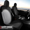 thumbnail image 6 of Ikon Motorsports Seat Cover Cushions Compatible With 2020-2024 Tesla Model Y 4-Door, V1 Style Black Suede Leather 1st 2nd Row 5-Seat Seat Cover Cushion Protectors, 6 of 9