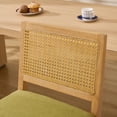 thumbnail image 2 of Bar Stools Set of 2, LEGAHOME 28" Bar Height Bar Stool, Farmhouse Linen Upholstered Bar Stool with Cane Back, Wood Bar Chairs for Kitchen Island Dining Room, Suitable for 40"-42" Table, Green, 2 of 9