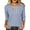 Blue, variant on Womens Classy 3/4 Sleeve Shirts Retro Stripes Henley Shirt Dressy Casual Button Up Blouses Comfy Soft Notched V Neck Tunic Tops Fall Clothes