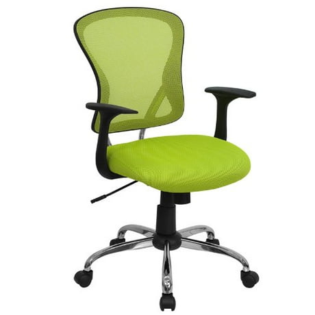 flash furniture mid back green mesh swivel task chair with chrome