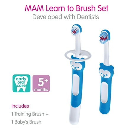 MAM Learn to Brush Set, 5+ Months, Boy, 2 Pack