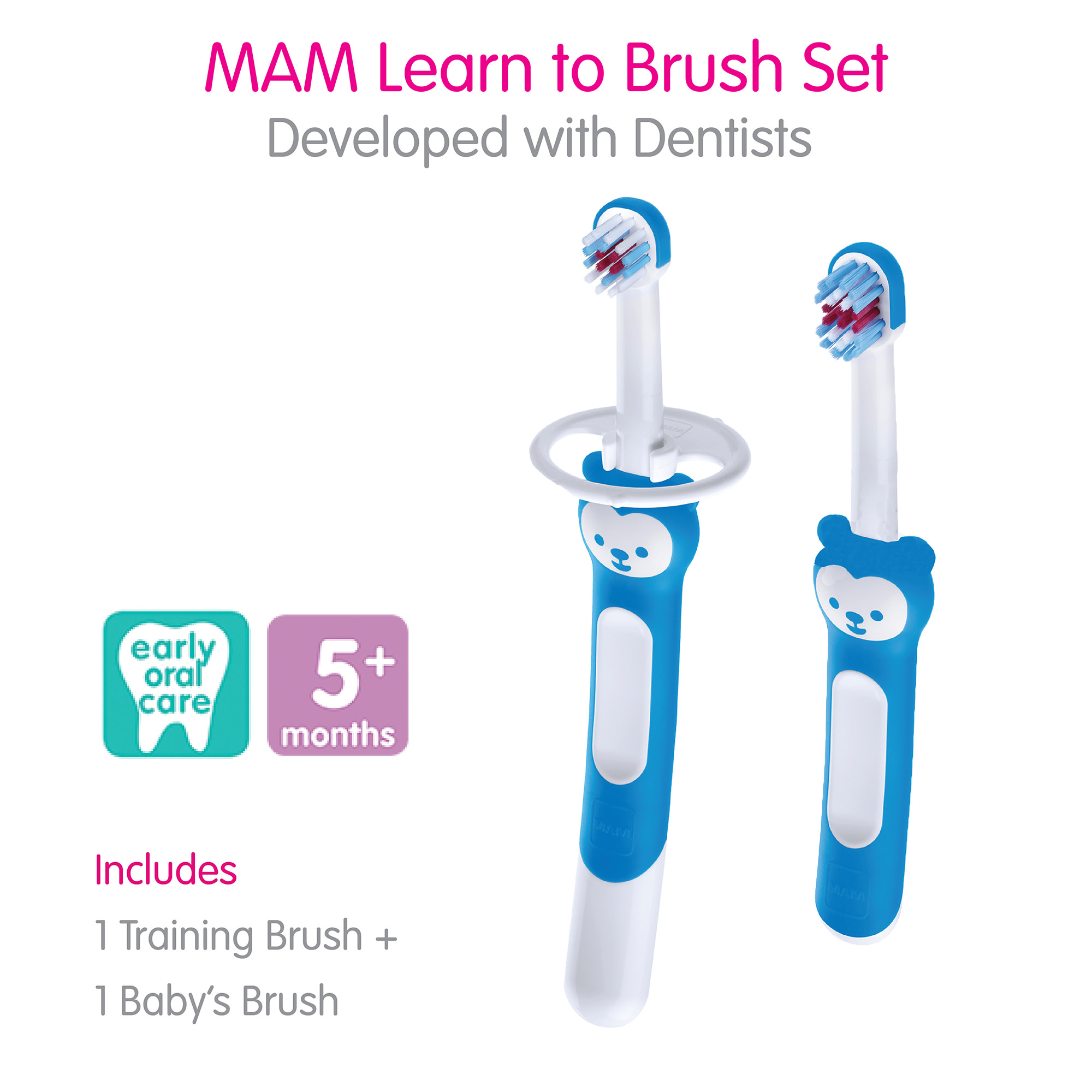 MAM Learn to Brush Set, 5+ Months, Boy, 2 Pack - image 3 of 10