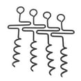 Heavy Duty Spiral Tent Stakes 4 Pack for Tents, Trampolines, and