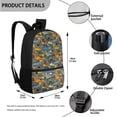 thumbnail image 3 of Uorisanigo Cartoon Dinosaur School Bag Backpack with Lunch Bag Water Bottle Sleeve and Pencil Case 4 Pcs Set Schoolbag with Padded Straps 17 inch Large Capacity, 3 of 7