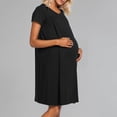 thumbnail image 4 of Gyujnb Classic Crew Neck Short Sleeve Maternity Nursing Nightgown Wrap Hidden Lift Up Breastfeeding Opening Loose Flowy A Line Knee Length Soft Breathable Stretch Knit Gown,L, 4 of 8