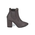 thumbnail image 2 of Women Faux Suede Pointy Toe Block Heel Chelsea Bootie - 18075 By Yoki Collection, 2 of 5