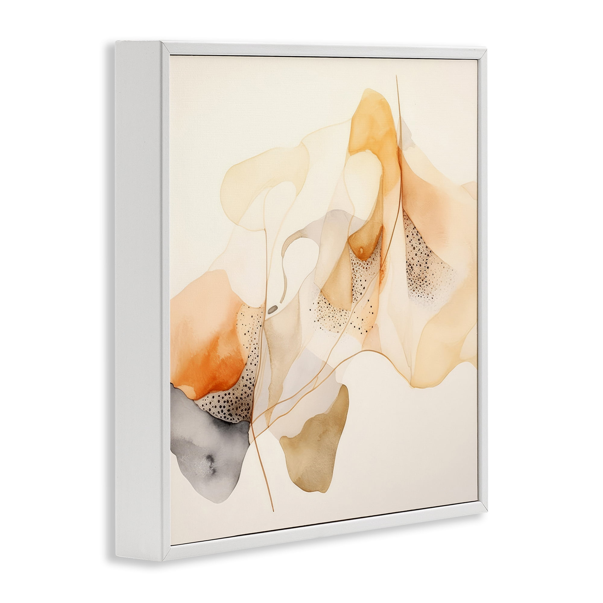 Stupell Industries Blush Fluid Abstraction Abstract Painting White Framed Art Print Wall Art, 17 x 17