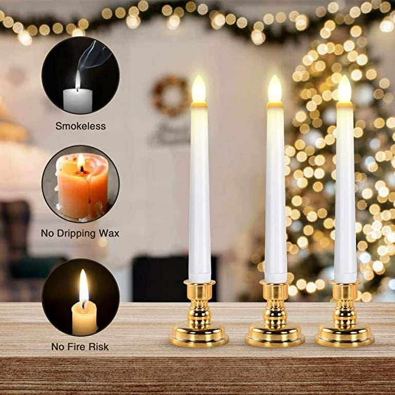 10 PCS Christmas Tree Candles Light Timer Remote Flameless Flashing Led  Electronic Candle New Year Home Decoration Candle Red