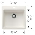 thumbnail image 6 of Blanco 443232 21 in. Liven Silgranti Single Bowl Dual Mount Kitchen Sink - Volcano Gray, 6 of 7