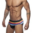 thumbnail image 3 of Traje de baño corto a rayas para hombre, bañador sexy para hombre, bañador corto de playa, traje de baño de verano para surf, pantalones de bikini, bañador corto para hombre, 3 of 5