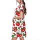 thumbnail image 2 of Balery Hand Drawn Tomatoes Vestidos sueltos de manga corta para mujer, vestidos de verano 2025, vestidos casuales de corte A con vuelo., 2 of 6