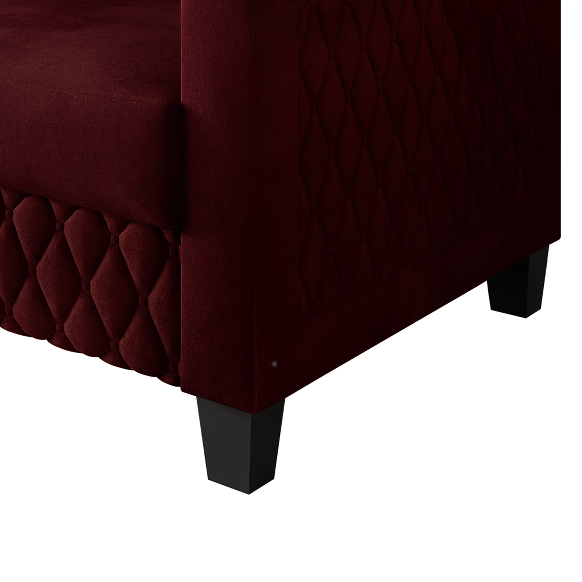 Castle Place Modern Luxe Velevet Diamond Tufted Upholstered Chair, Red