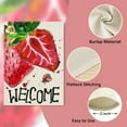 thumbnail image 3 of Welcome Spring Summer Strawberry Decorative Garden Flag, Red Fruit Ladybug Yard Outside Decorations, Seasonal Burlap Outdoor Small Home Decor Double Sided 12.5x18, 3 of 6