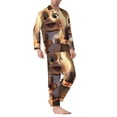 thumbnail image 2 of Pofeuu Cartoon Cooking Cat Print Men's Long Sleeve Pajama Set Pijamas Para Hombres Pijamas Para Hombres Mens Pajamas Set-Medium, 2 of 7