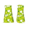 thumbnail image 3 of Bixox Green Apple Print Women's Sleeveless A-Line Dress with Pockets, Casual Knee-Length Tank Dress for Summer-3X-Large, 3 of 7