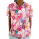 thumbnail image 1 of Blusas de Manga Corta para las Mujeres Cuello de Muñeca Lindo Lino Algodón, Impreso Suelto Camiseta para el Uso Casual, Diario Y de Verano, 1 of 4