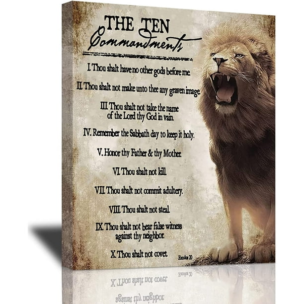 10 Commandments Wall Art Ten Commandments Wall Decor Lion Of Judah Wall Art Inspirational Quotes