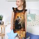 thumbnail image 4 of Balery Maple Forest Panda Camisón de princesa para niñas, pijama de algodón con mangas abullonadas, suave y bonito.-Small, 4 of 6