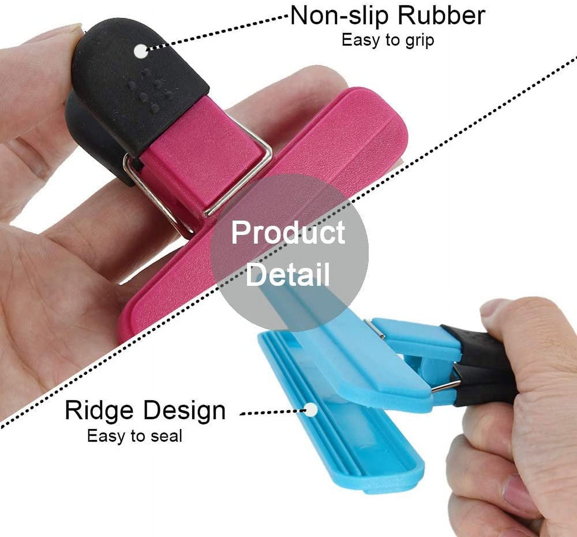 Colorful Plastic Bag Clips Set With Large Chip For Fresh And Heavy