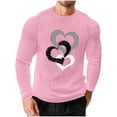thumbnail image 5 of EchfiProm T shirts for Men Long Sleeve Shirts Pink Waffle Crewneck Valentine Adults Tops Graphic S, 5 of 8