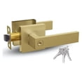 thumbnail image 2 of Mega Handles Robell Entry Lever, Satin Brass Zinc Alloy, 3-Piece Keyed-Alike Door Handle Set, 2 of 5