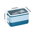 thumbnail image 3 of Blue Compartmentalized Lunch Box For Adults Microwave Safe Bento Box With Sauce Container Leak Proof Food Storage Container For Office School Travel Includes Spoon And Fork 3.93 X 3.93 Inc, 3 of 6