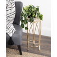 thumbnail image 4 of Kate and Laurel Abella Round Wood Indoor Plant Stand, 10 x 10 x 24, Natural Rustic, Chic Cocktail Table for Display and Storage, 4 of 7