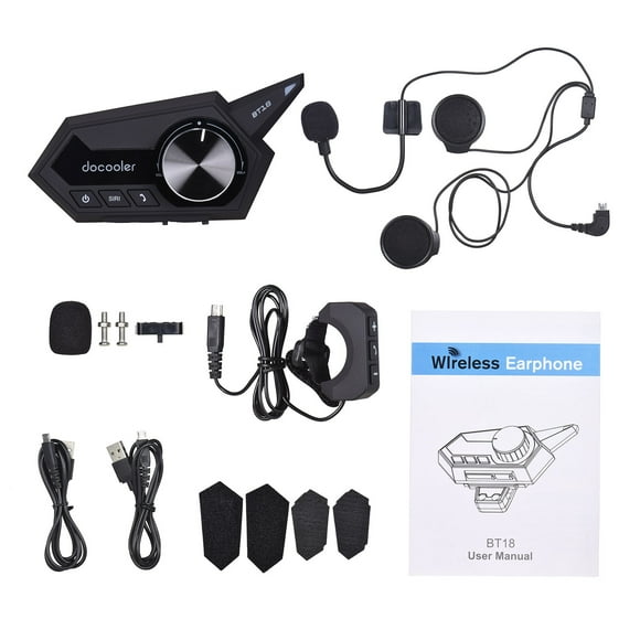 docooler Motorcycle Helmet Headset Motorbike Wireless 5.0 Headphones with Microphone Supports Automatic Answering Motor Helmet Earphone