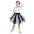 thumbnail image 4 of FAOWME Baby Girls Soft Fluffy Tutu Skirt Toddler Solid Color Party Carnival Girl Mesh Tutu Princess Skirt Grey 6-10 Years, 4 of 4