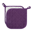 thumbnail image 6 of 100% Cotton Terry Pot Holder Pack of 2 for Kitchen Everyday Basic Heat Resistant Coaster Potholder for Cooking and Baking Premium - Purple, 6 of 9